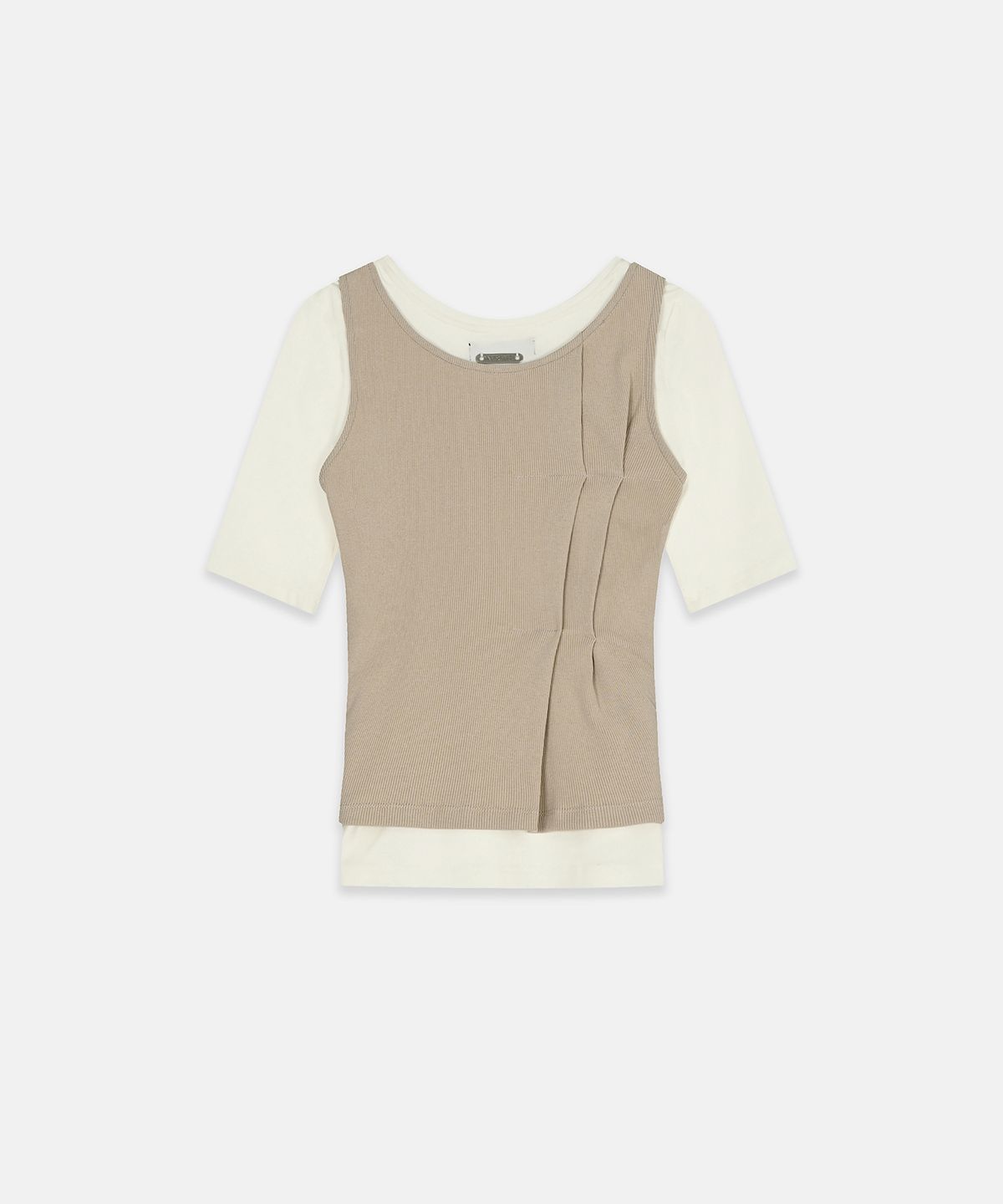 나체(NACHE) FOLDED LAYERED T-SHIRT IVORY