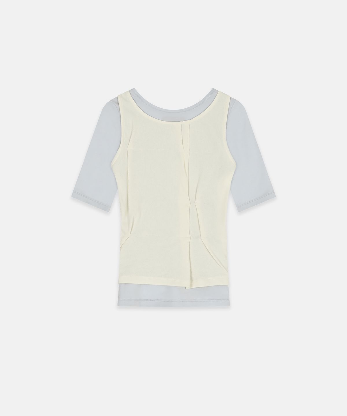 나체(NACHE) FOLDED LAYERED T-SHIRT LIGHT BLUE