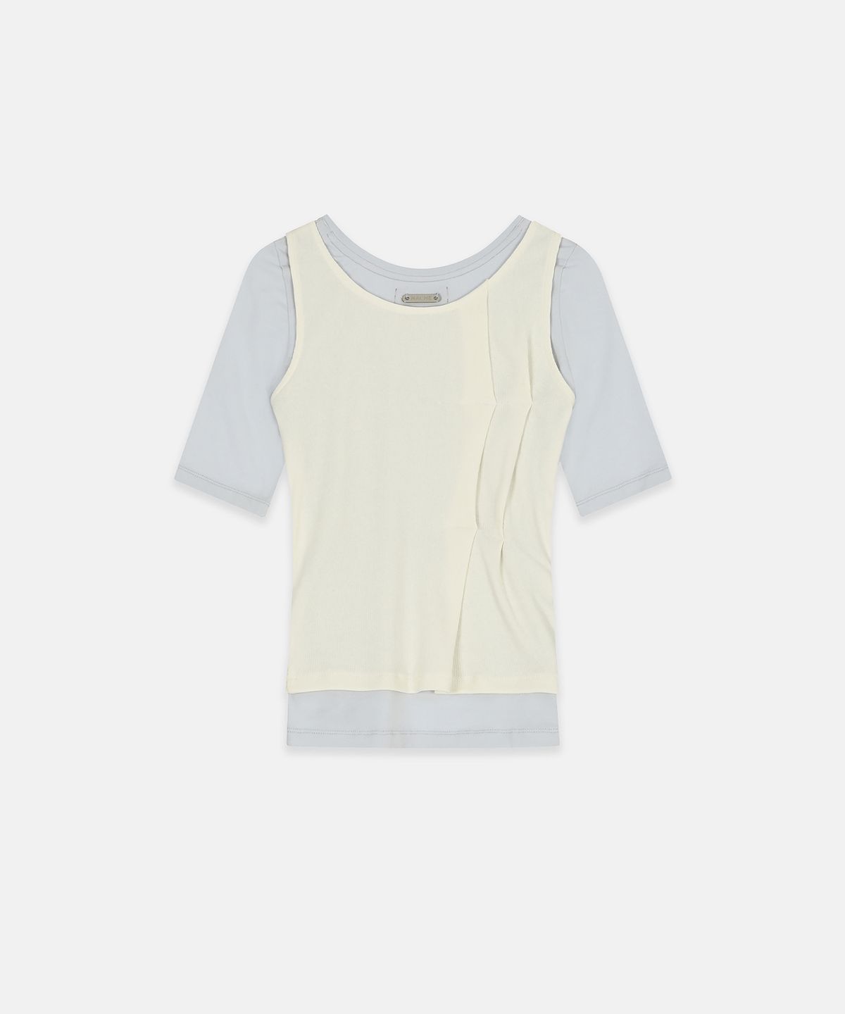나체(NACHE) FOLDED LAYERED T-SHIRT LIGHT BLUE