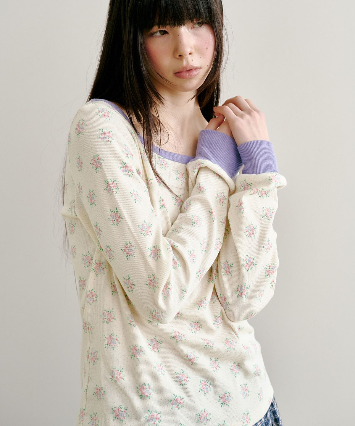 펀프롬펀(FUNFROMFUN) Bouquet Boatneck Tee, Cream