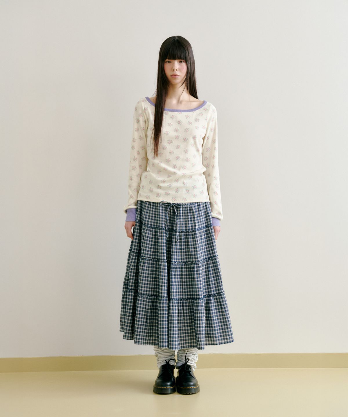 펀프롬펀(FUNFROMFUN) Bouquet Boatneck Tee, Cream