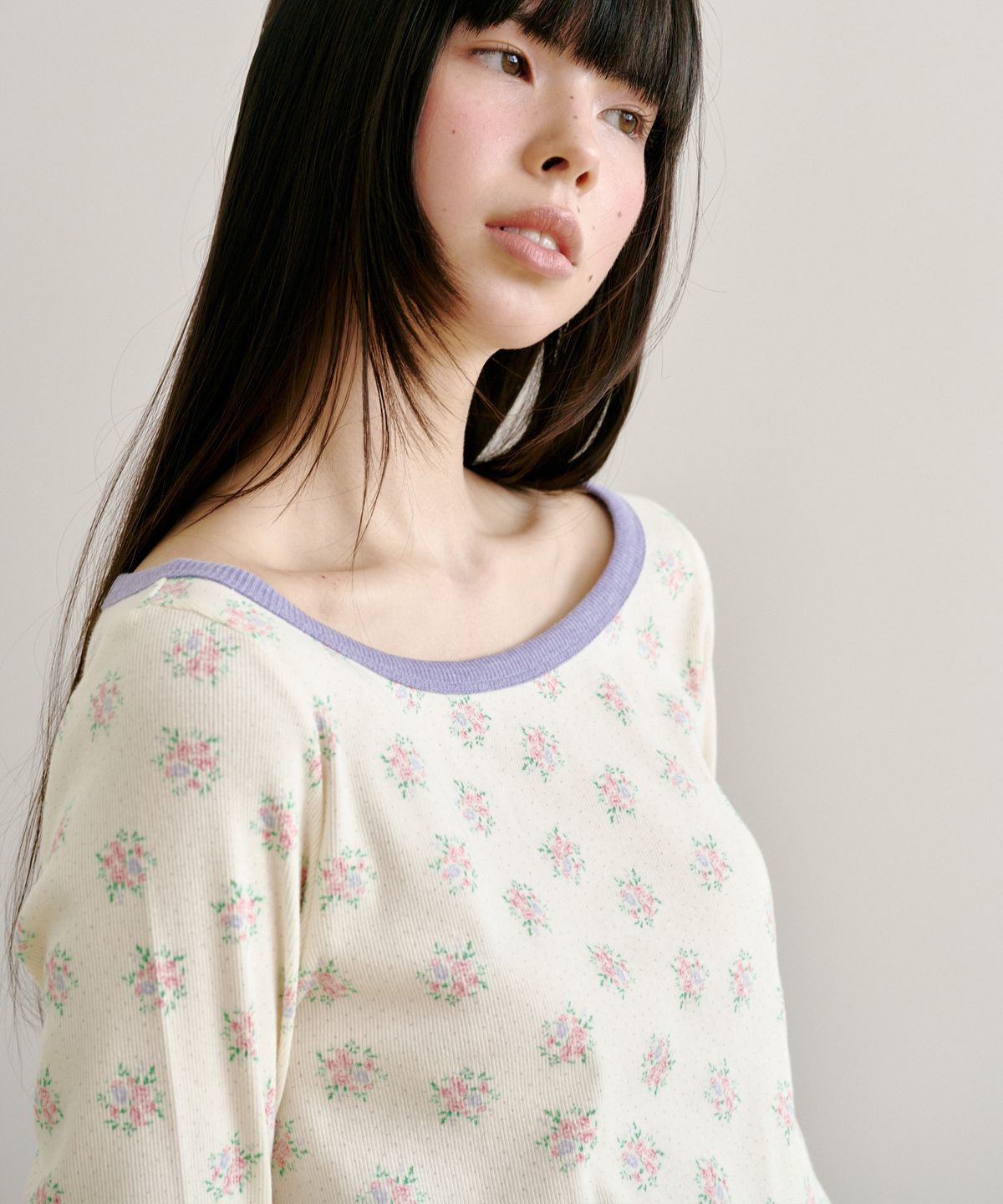 펀프롬펀(FUNFROMFUN) Bouquet Boatneck Tee, Cream