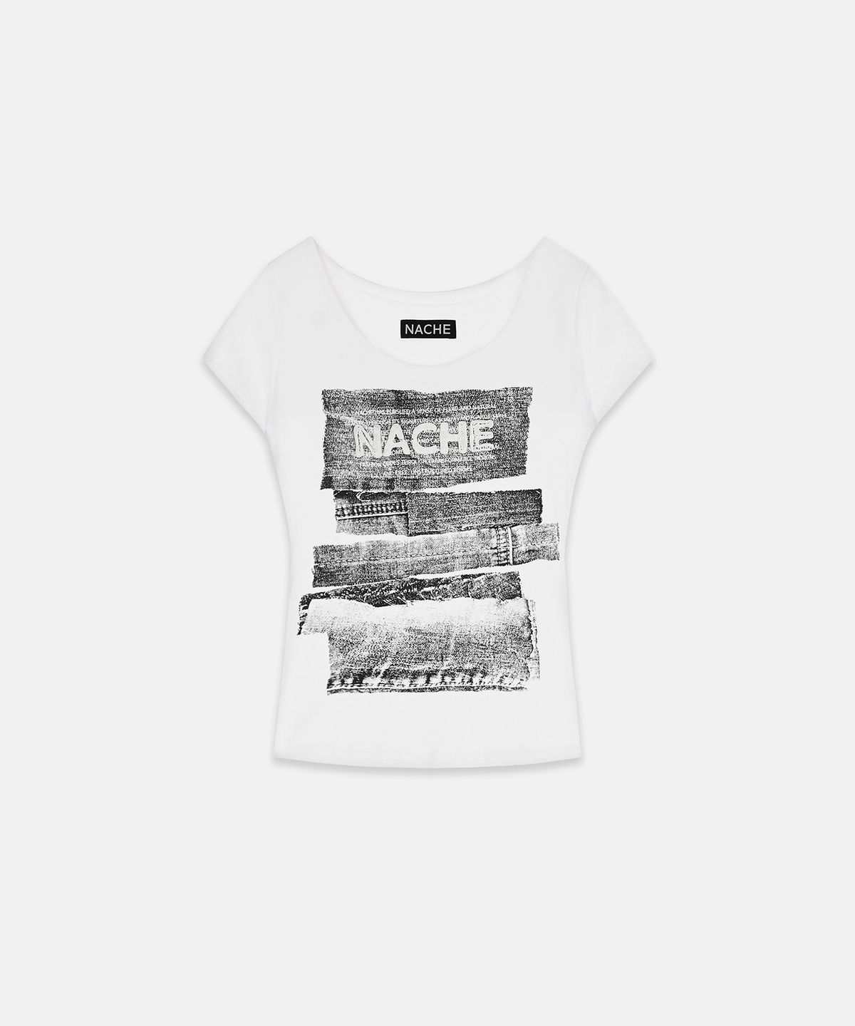 나체(NACHE) COLLAGE LOGO PRINTED T-SHIRT IVORY