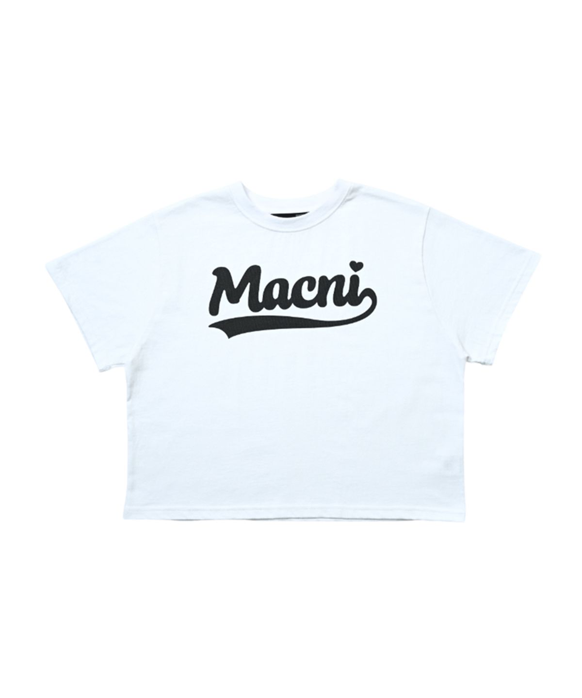마크니(MACNI) RETRO LOGO CROP T-SHIRT WHITE