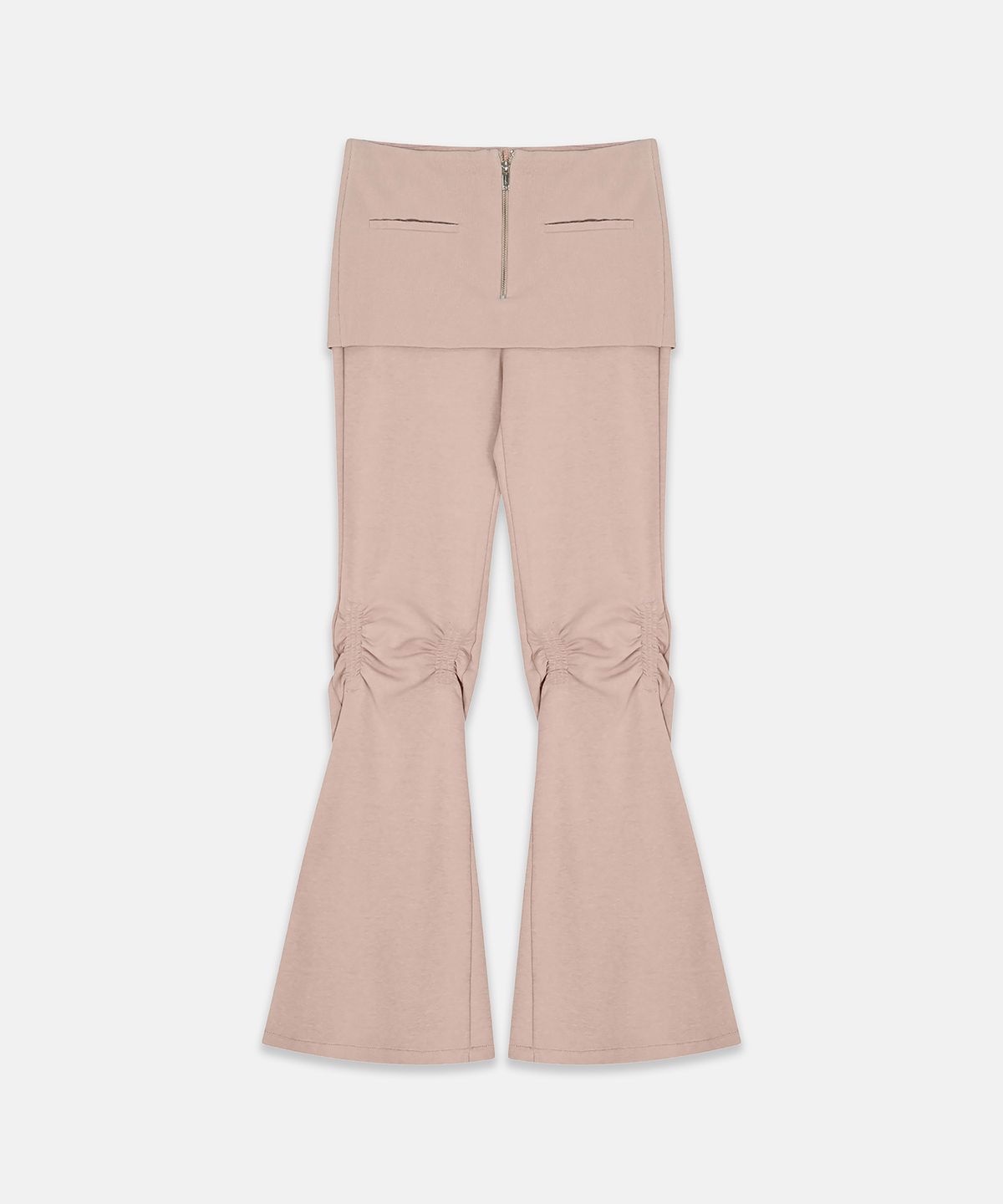 나체(NACHE) EXPOSURE ZIP SWEAT SKIRT PANTS APRICOT