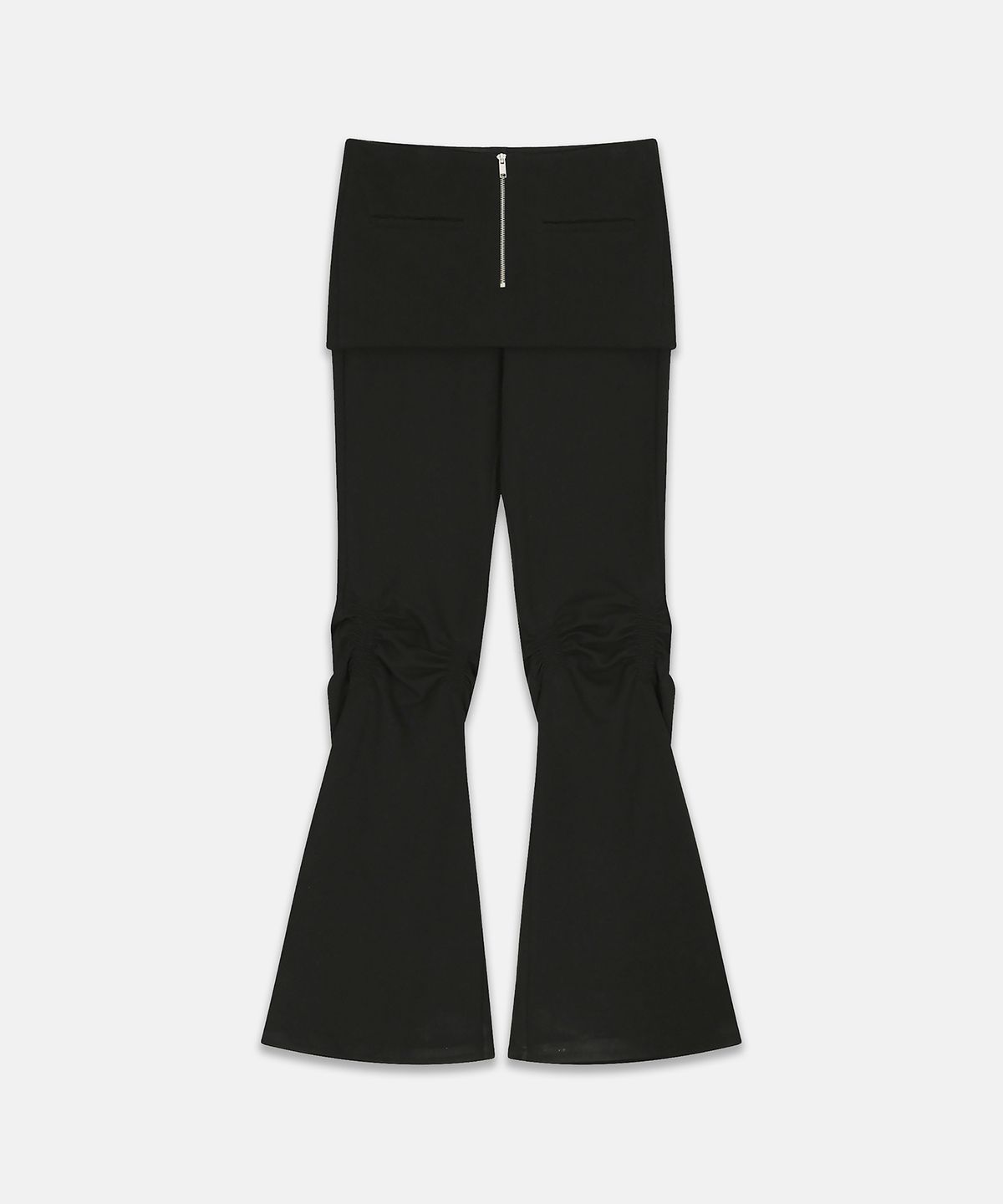 나체(NACHE) EXPOSURE ZIP SWEAT SKIRT PANTS BLACK