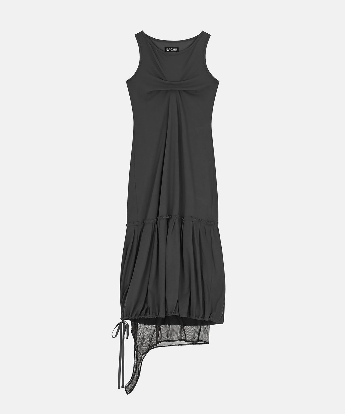 나체(NACHE) MULTIWAY LAYERED MAXI DRESS CHARCOAL