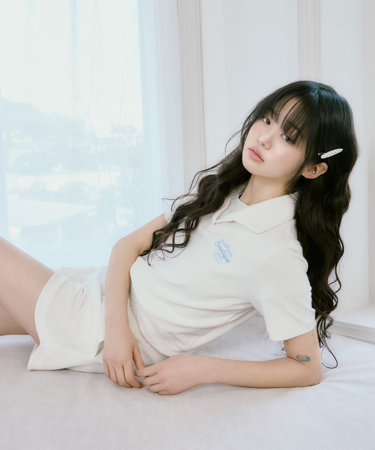 코랄리크(CORALIQUE) 테리 소프트 반카라 셋업 아이보리
