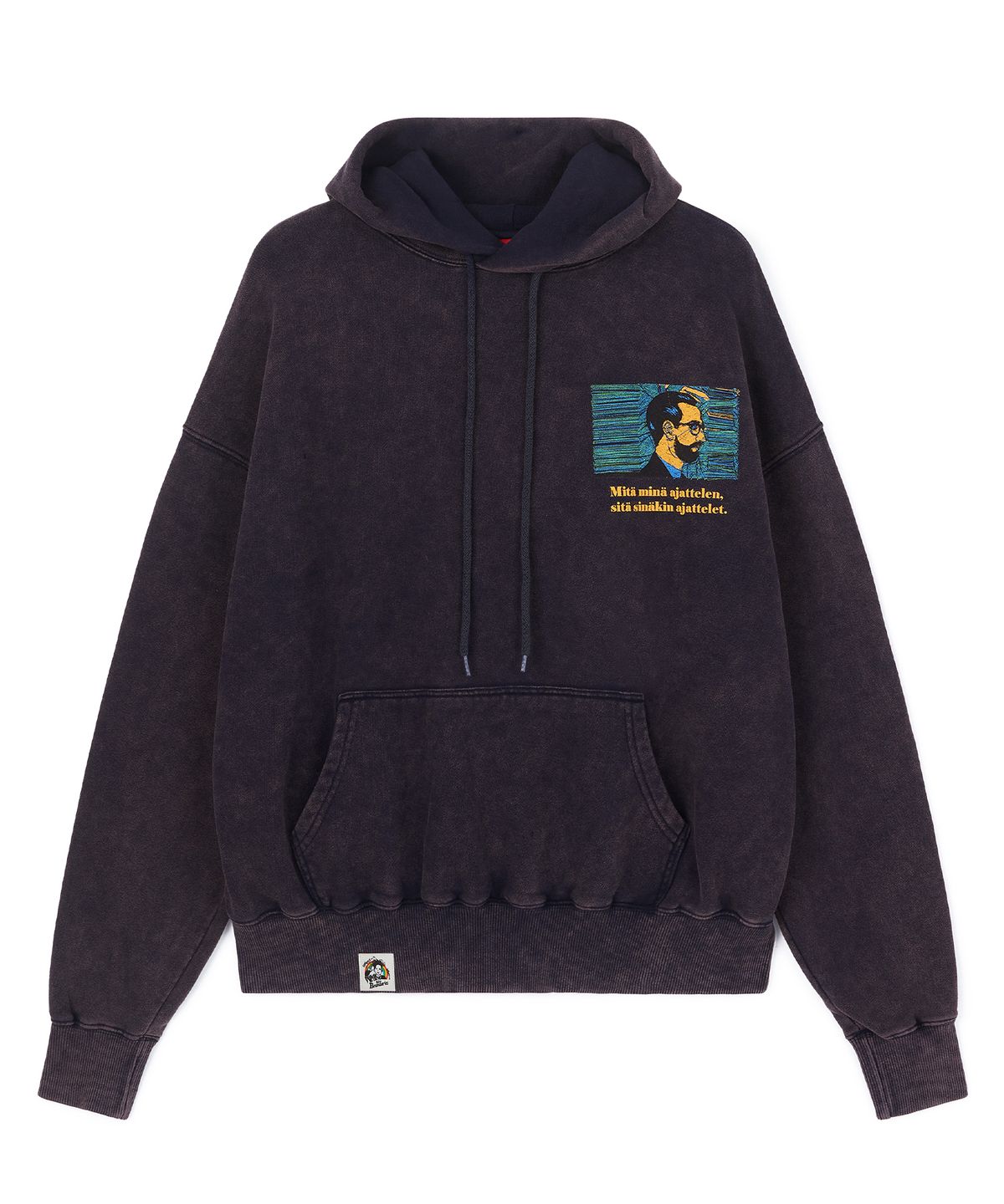 커넥트엑스(CONECTX) CONECTX x viesti Embroidery Effect Screen Print Hoodie_Washed