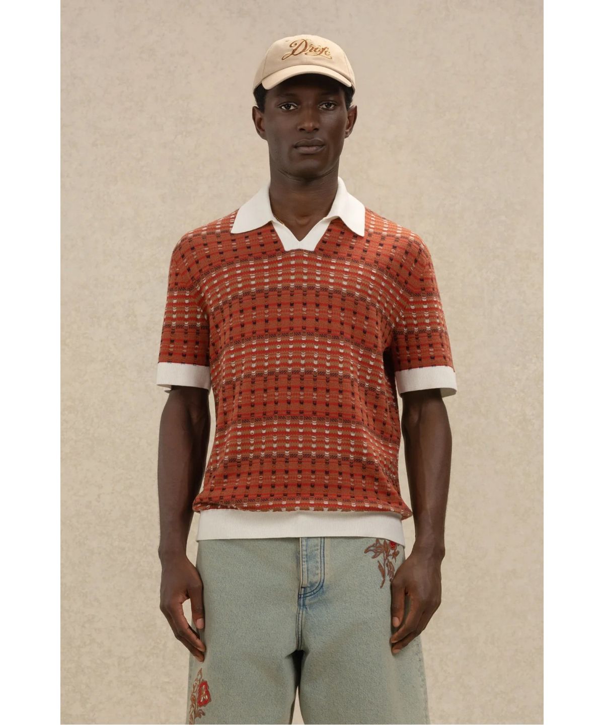 드롤드무슈(DROLE DE MONSIEUR) 쿠지 스트라이프 니트 폴로 Polo Maille Coogie D0WPM26204RED
