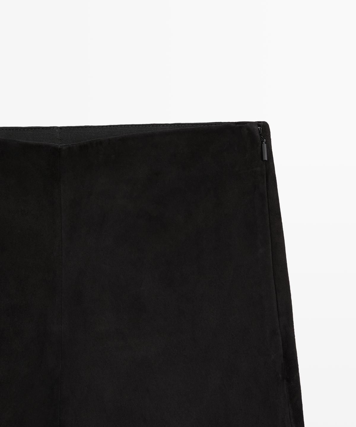 마시모두띠(MASSIMO DUTTI) 스웨이드 가죽 바이커 팬츠