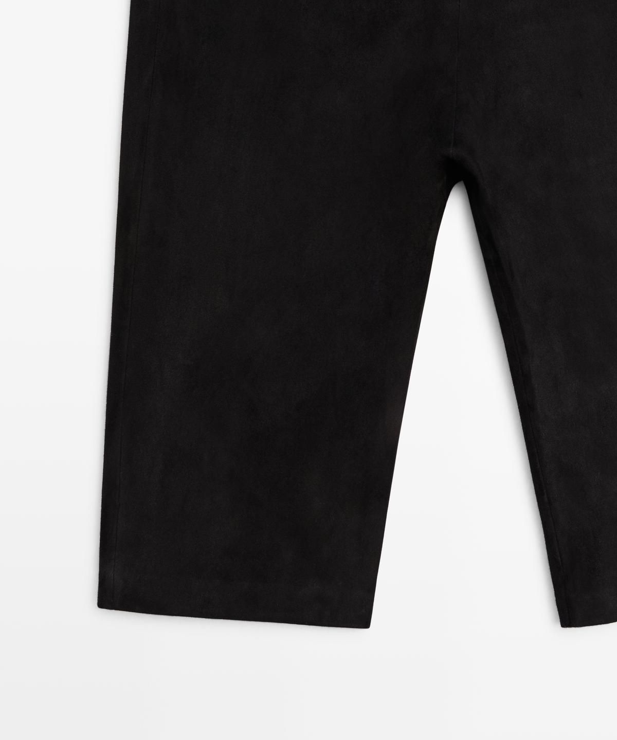 마시모두띠(MASSIMO DUTTI) 스웨이드 가죽 바이커 팬츠