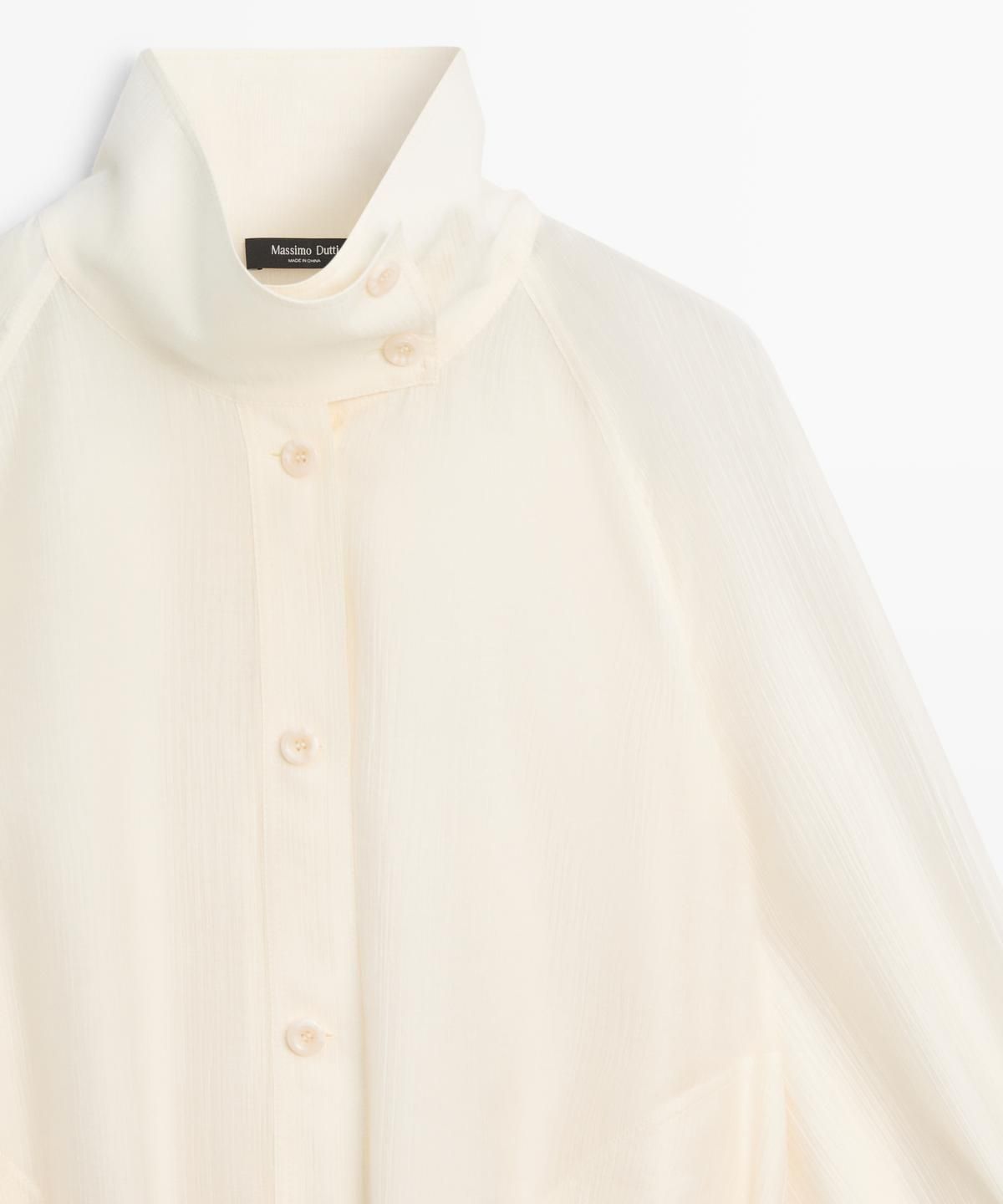마시모두띠(MASSIMO DUTTI) 퍼프 디테일 플루이드 오버셔츠