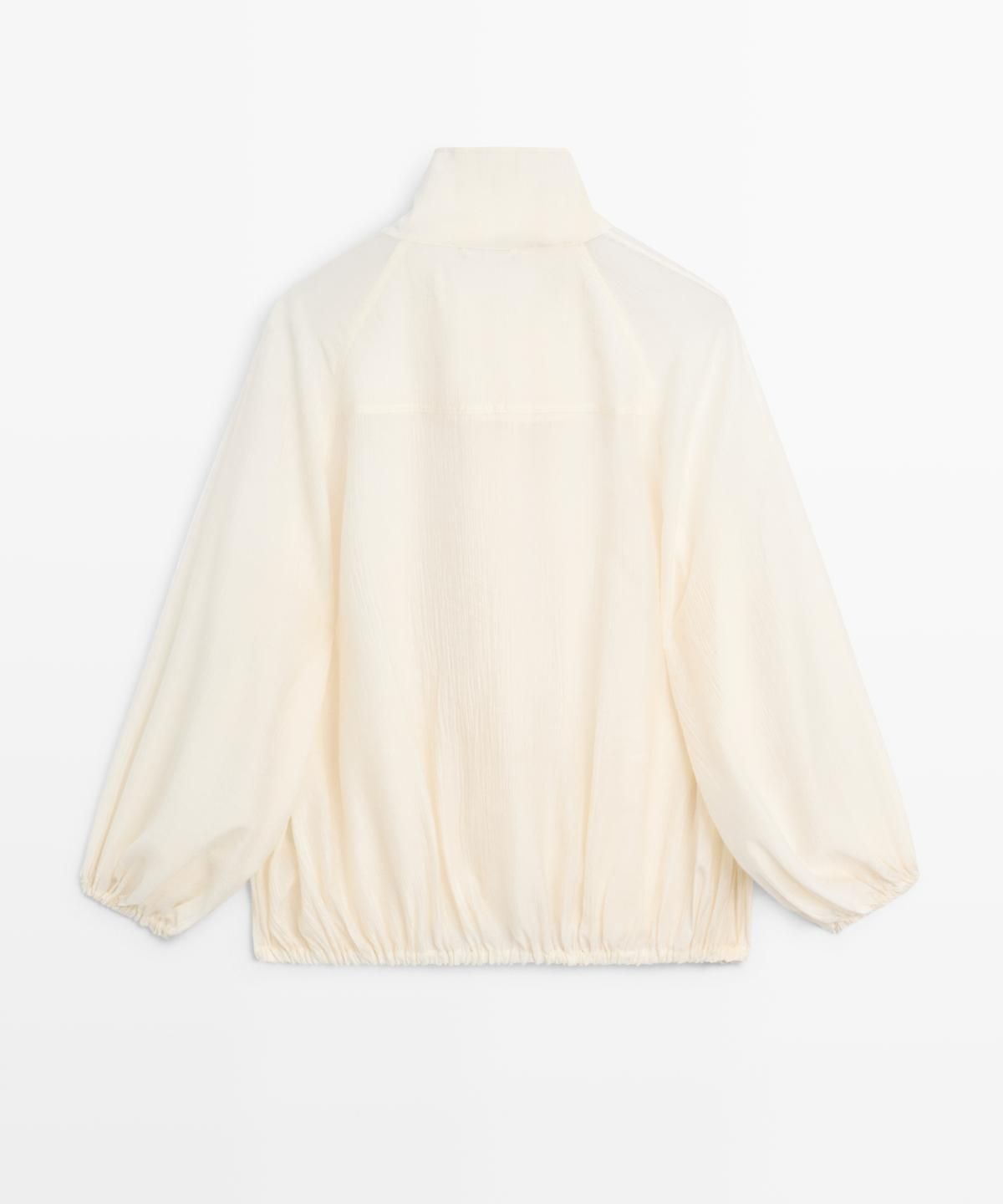 마시모두띠(MASSIMO DUTTI) 퍼프 디테일 플루이드 오버셔츠