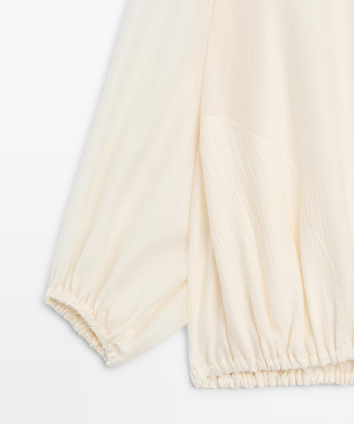 마시모두띠(MASSIMO DUTTI) 퍼프 디테일 플루이드 오버셔츠