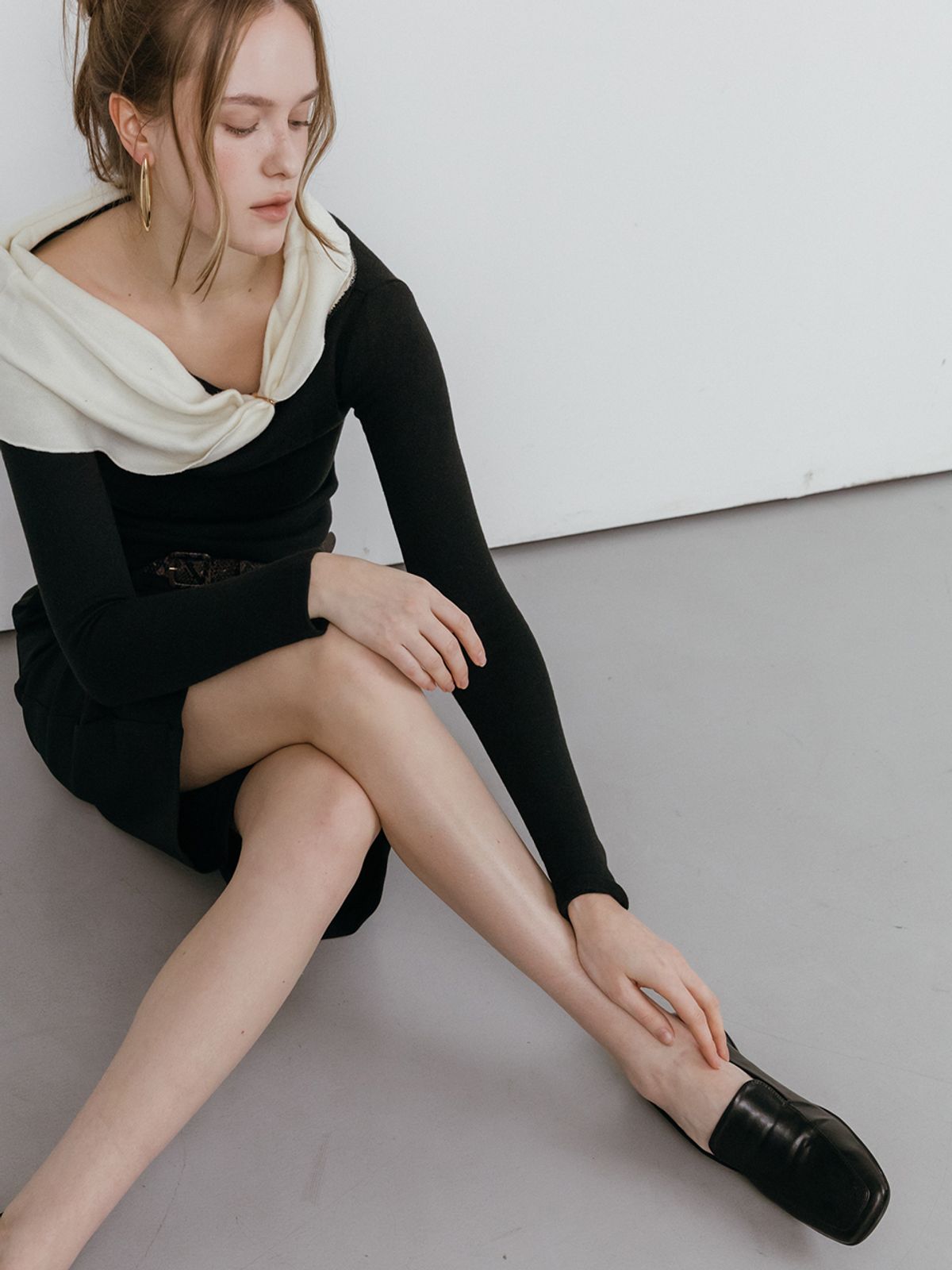 메티에(METIER) me019 square stich modern loafer  스퀘어 스티치 모던 아웃솔 로퍼 NEW