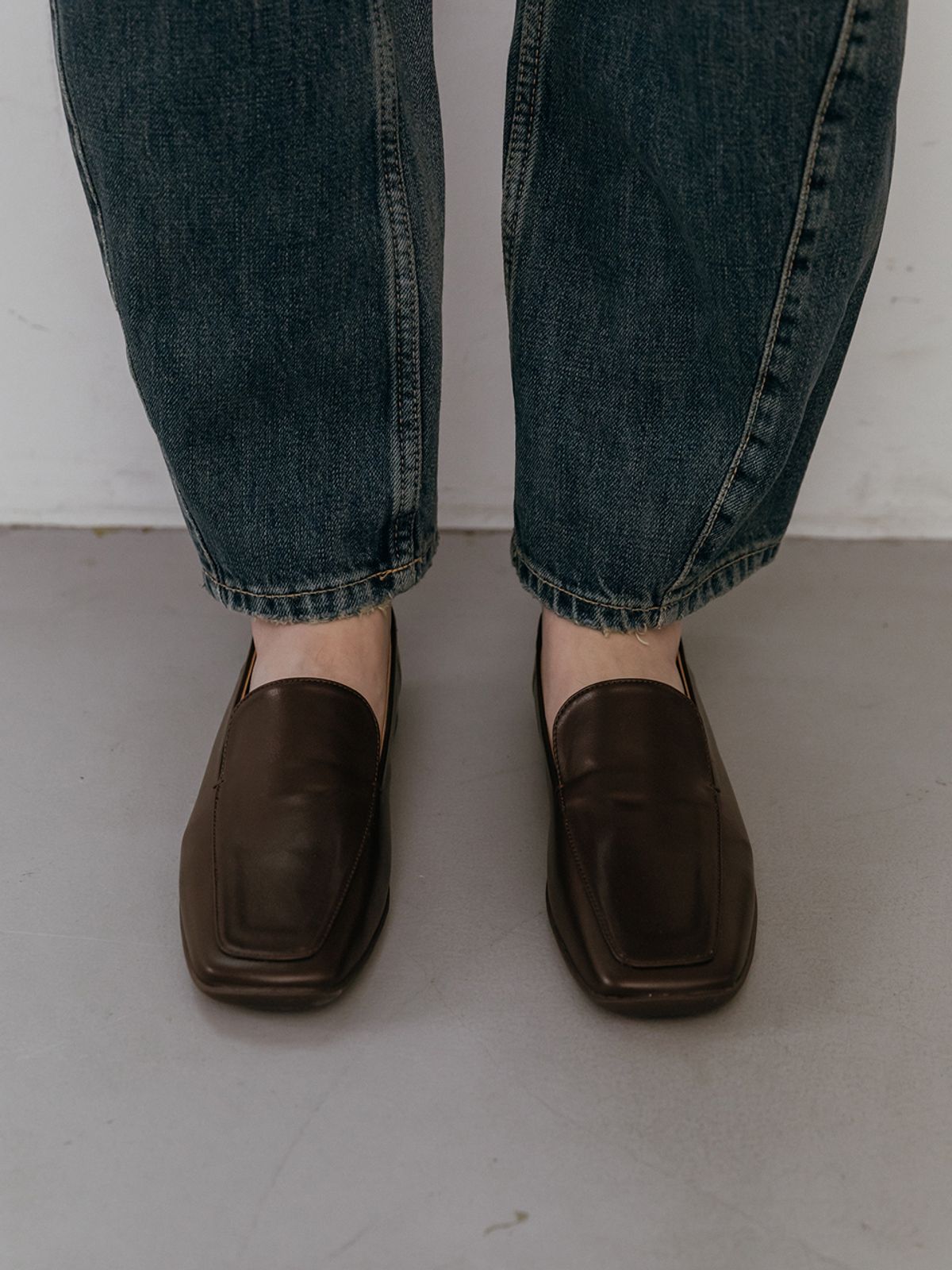 메티에(METIER) me019 square stich modern loafer  스퀘어 스티치 모던 아웃솔 로퍼 NEW
