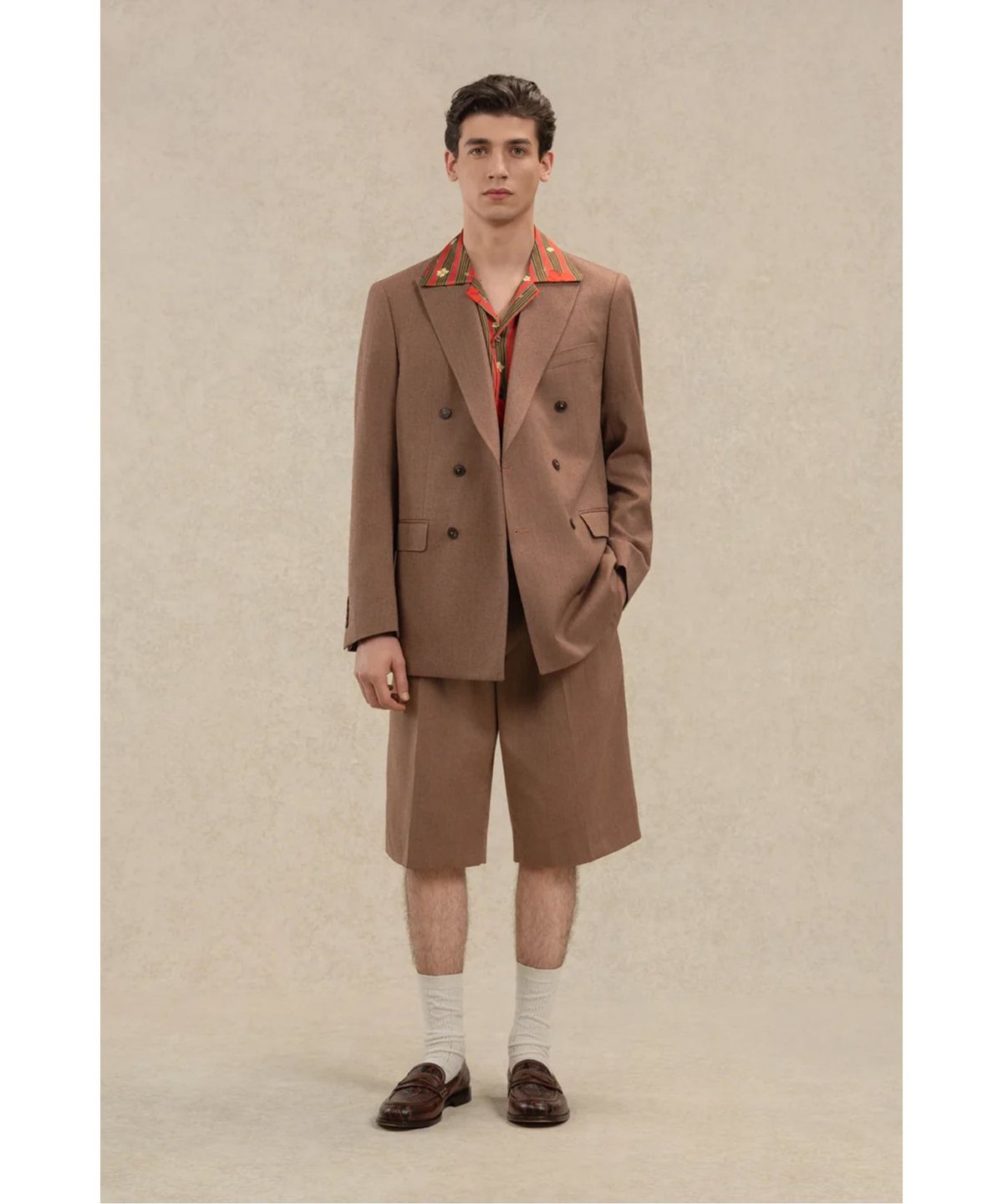 드롤드무슈(DROLE DE MONSIEUR) 쉐브론 테일러 쇼츠 Short Tailleur Chevrons D0POM26325BRX