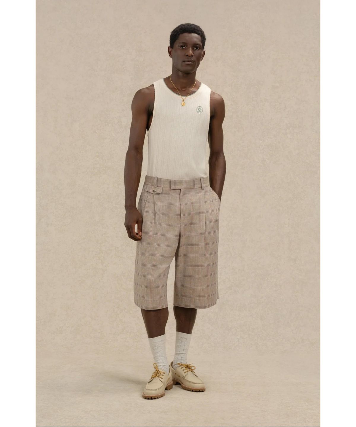 드롤드무슈(DROLE DE MONSIEUR) 체크 롱 쇼츠 Short Long a Carreaux D0POM26320BED