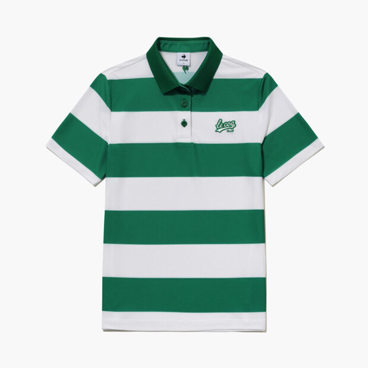 르꼬끄 골프(LECOQ GOLF) 여성 스트라이프 카라 반팔 티셔츠 _GREN GR122LTS34
