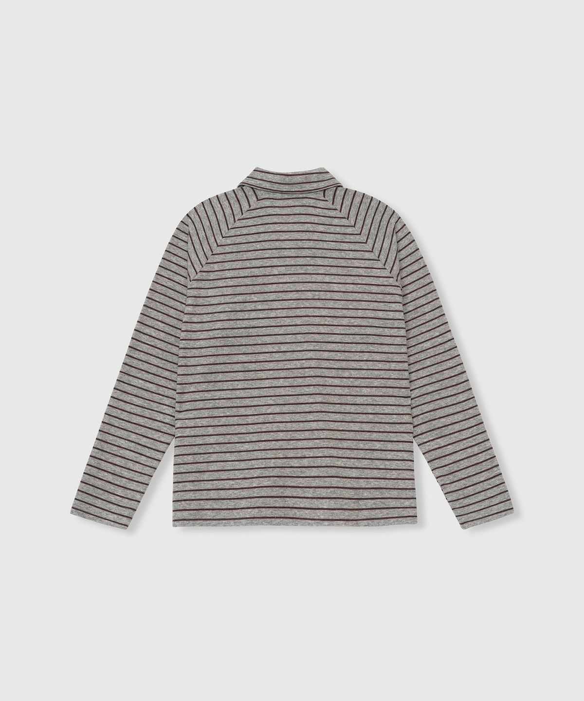 니히(NIEEH) Soft stripe pique tee (Melange gray)