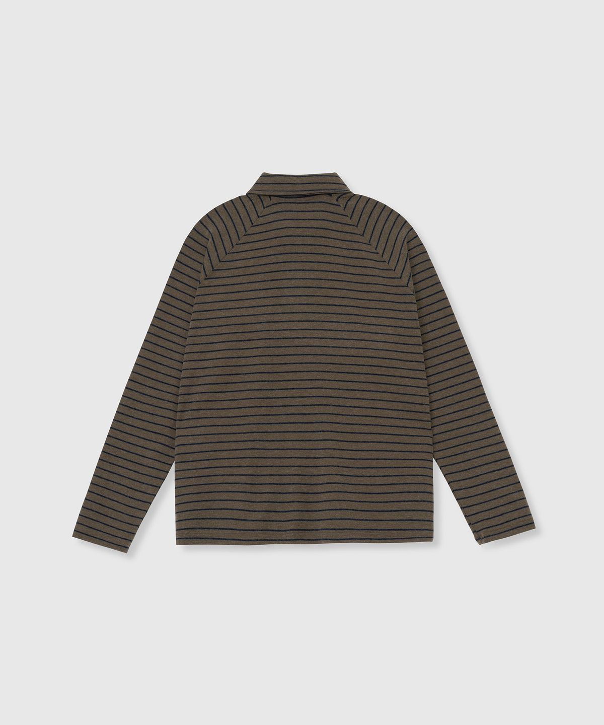 니히(NIEEH) Soft stripe pique tee (Khaki)