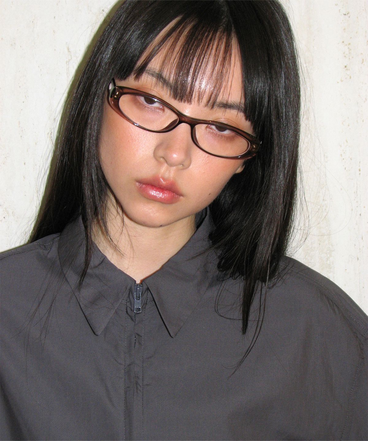 니히(NIEEH) Soft zip shirt (Charcoal)