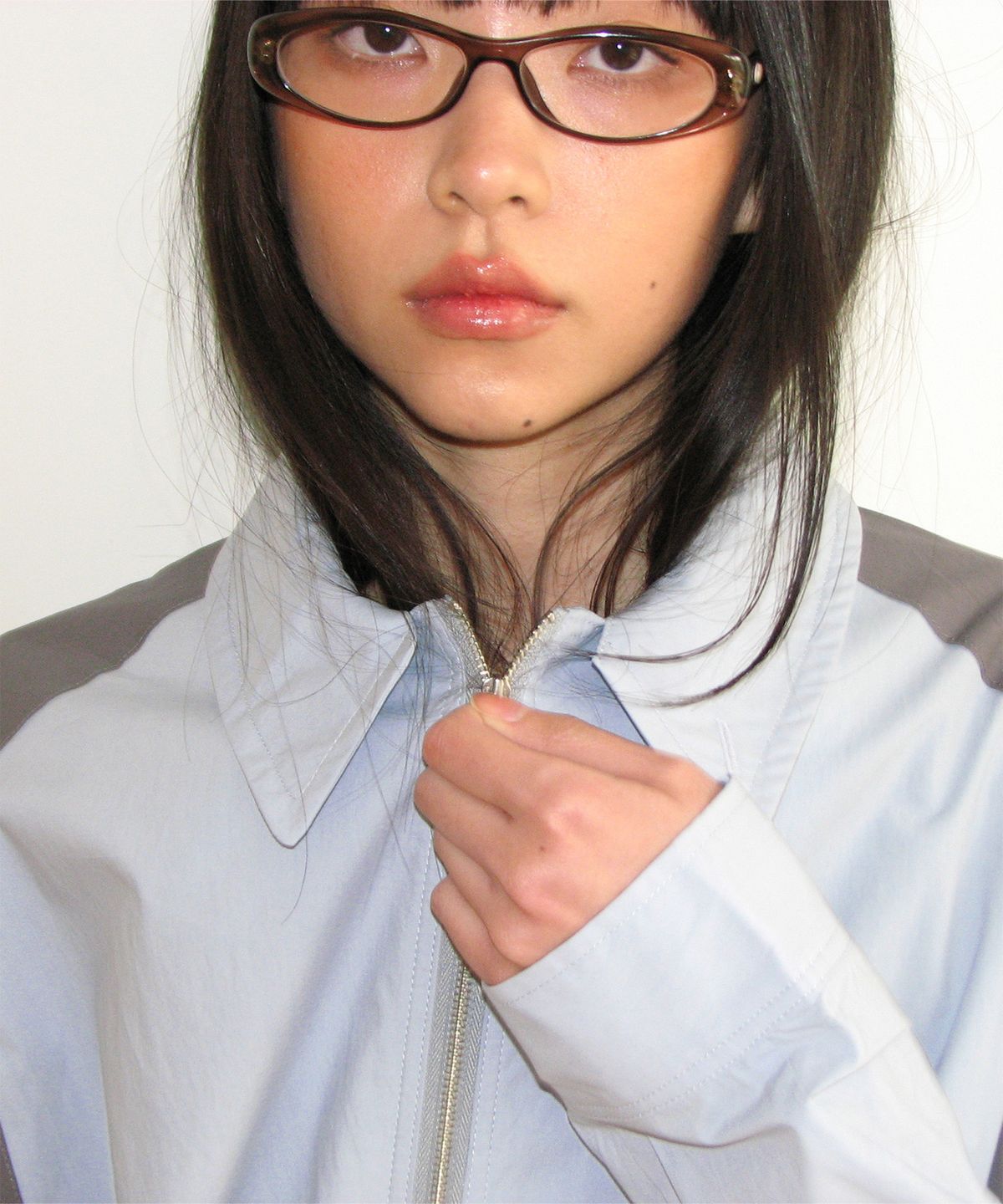 니히(NIEEH) Panel shirt jacket (Light blue)