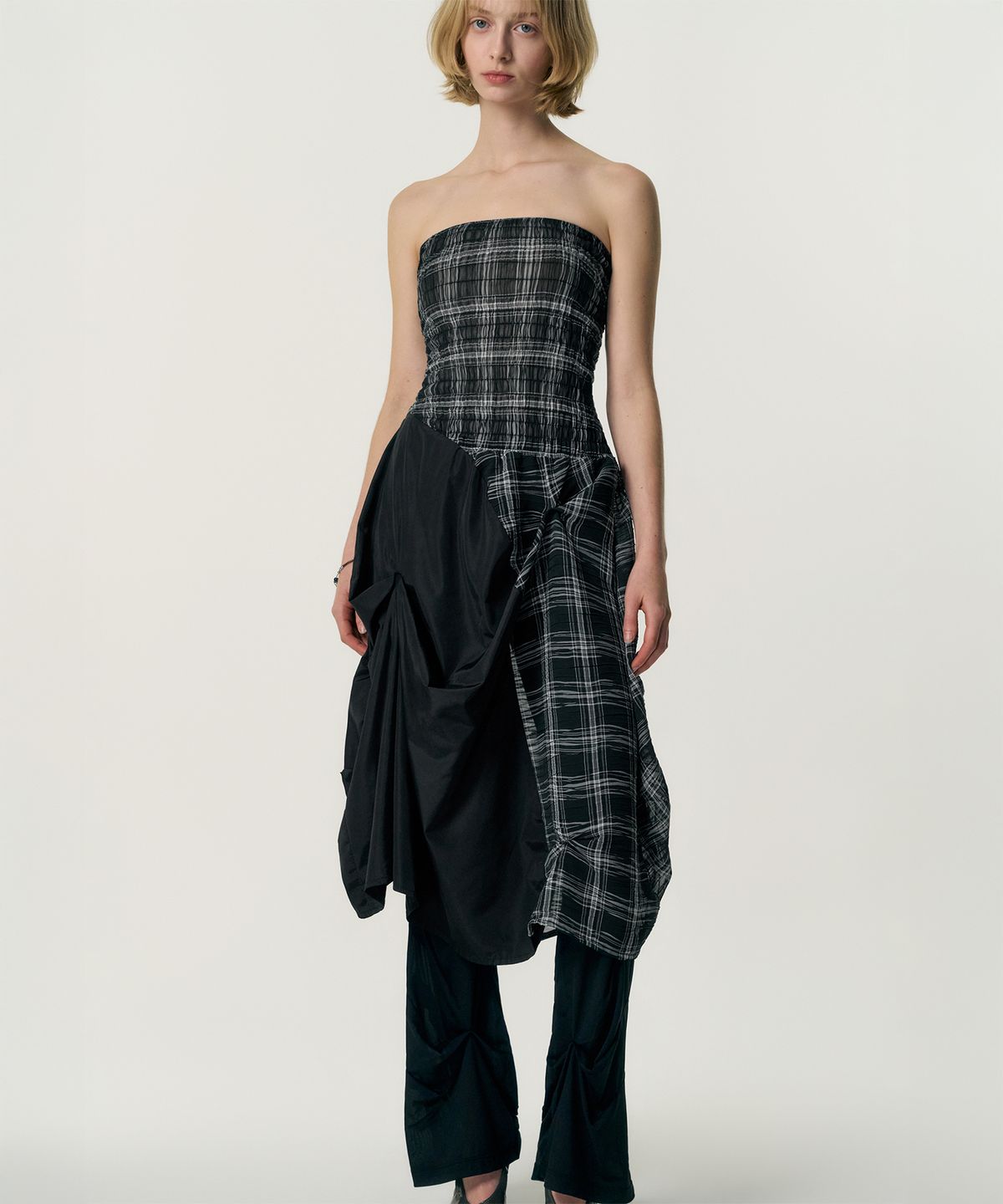 킴지수(KIMZISU) DOZI - Smocking Draped Dress_BLACK