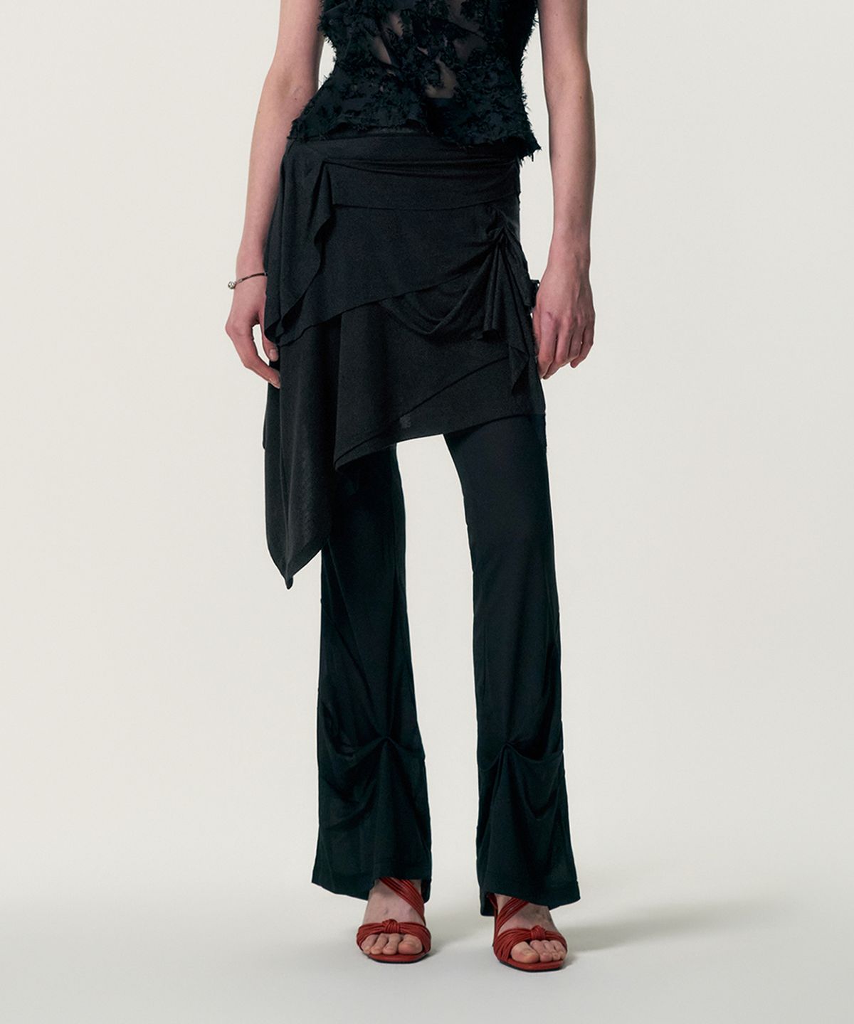 킴지수(KIMZISU) Soft-Drape Jersey Skirt_BLACK