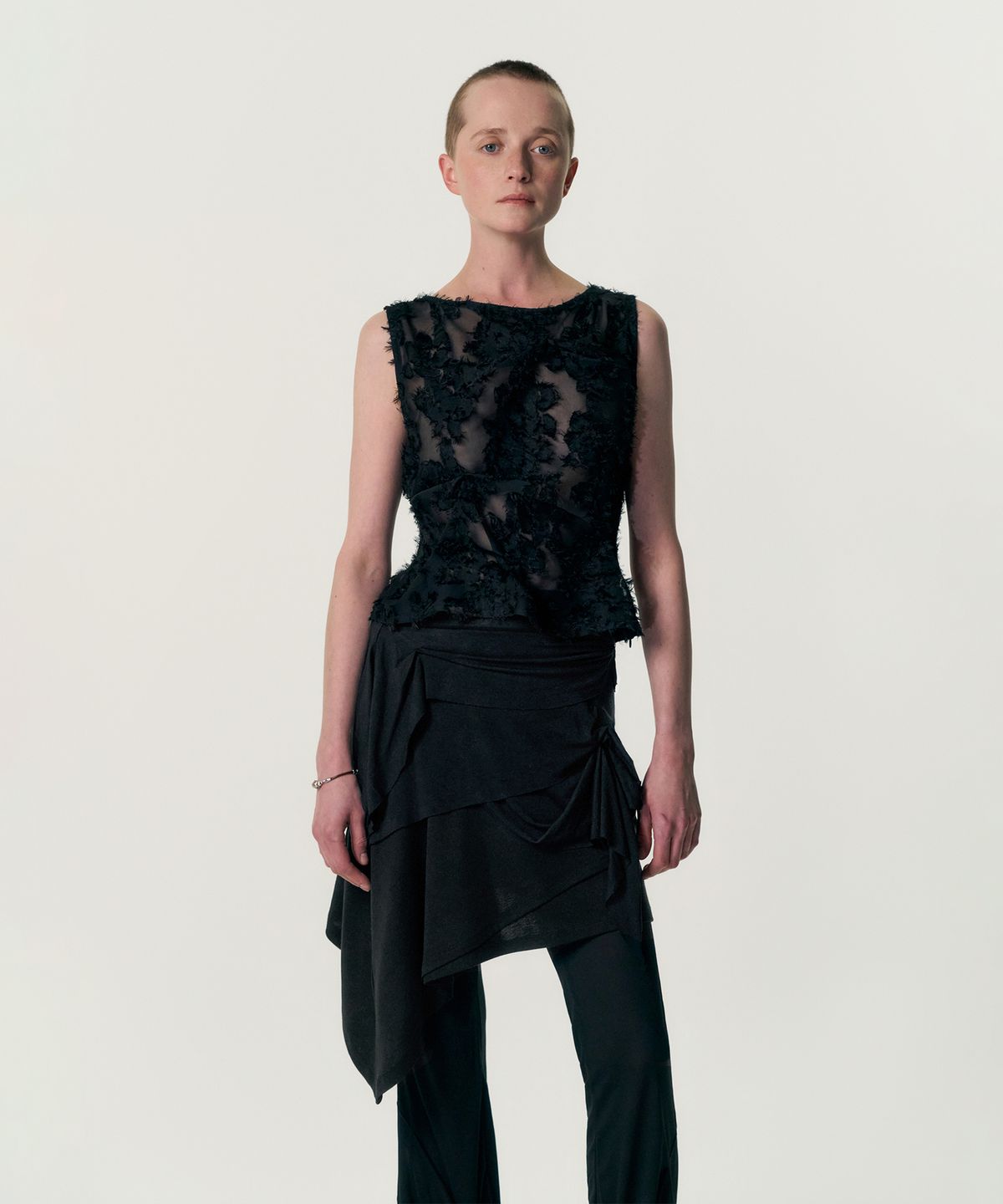 킴지수(KIMZISU) Soft-Drape Jersey Skirt_BLACK