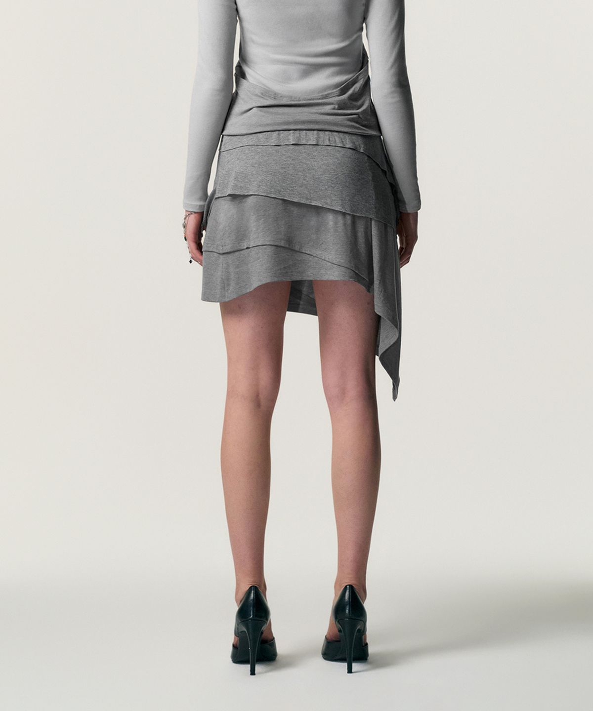 킴지수(KIMZISU) Soft-Drape Jersey Skirt_GREY