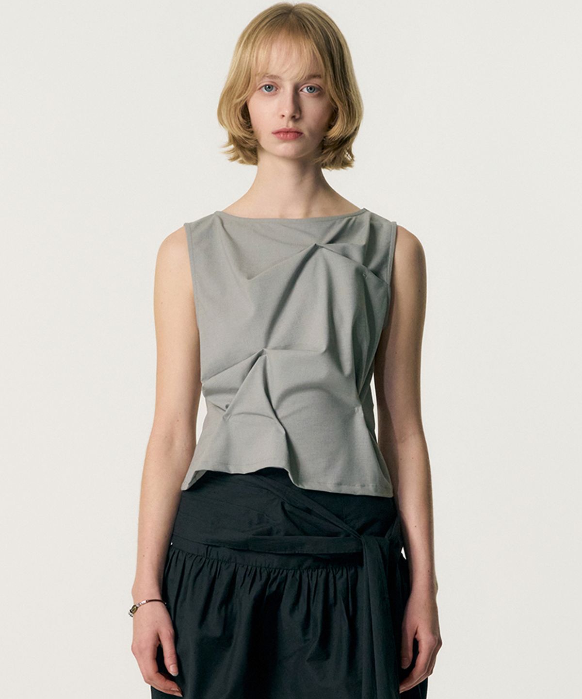 킴지수(KIMZISU) Pinched Sleeveless_LIGHT GREY