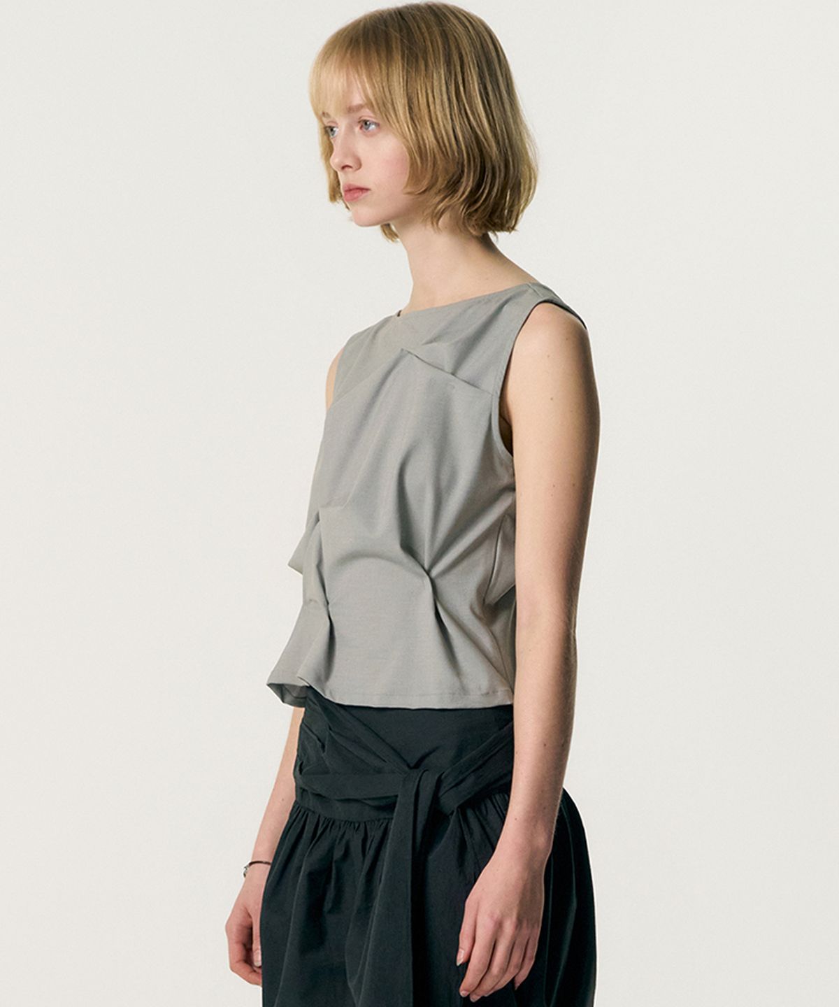 킴지수(KIMZISU) Pinched Sleeveless_LIGHT GREY