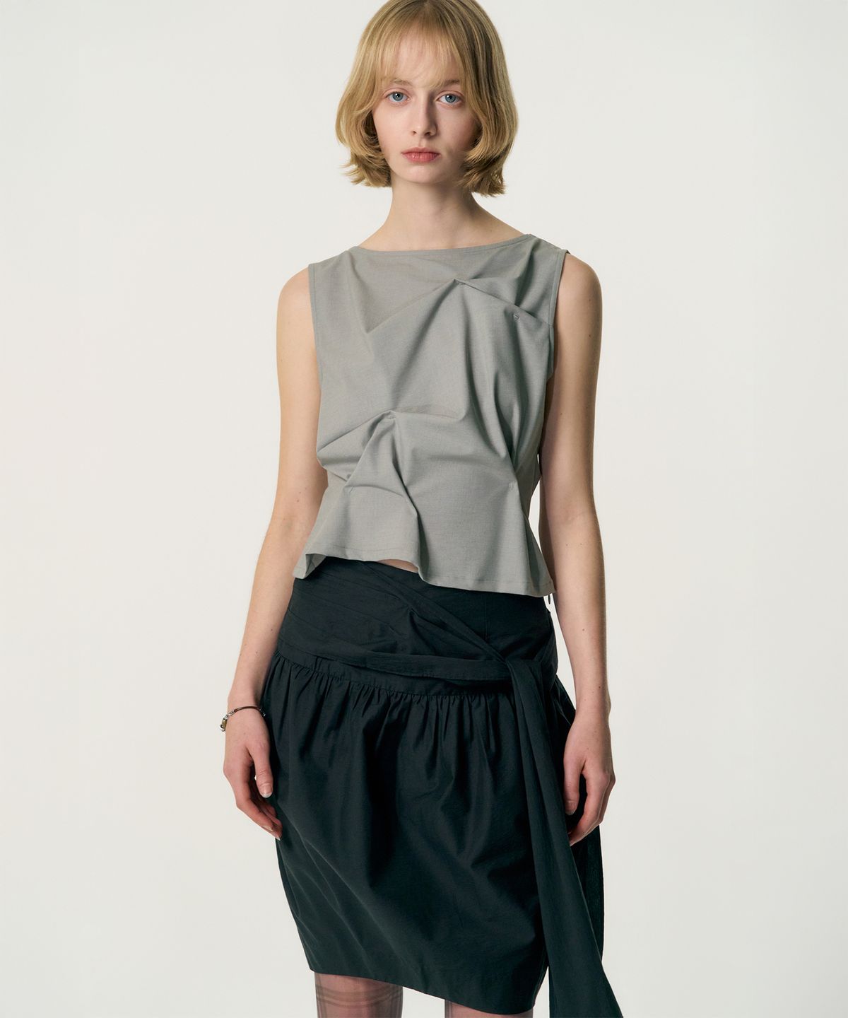 킴지수(KIMZISU) Pinched Sleeveless_LIGHT GREY