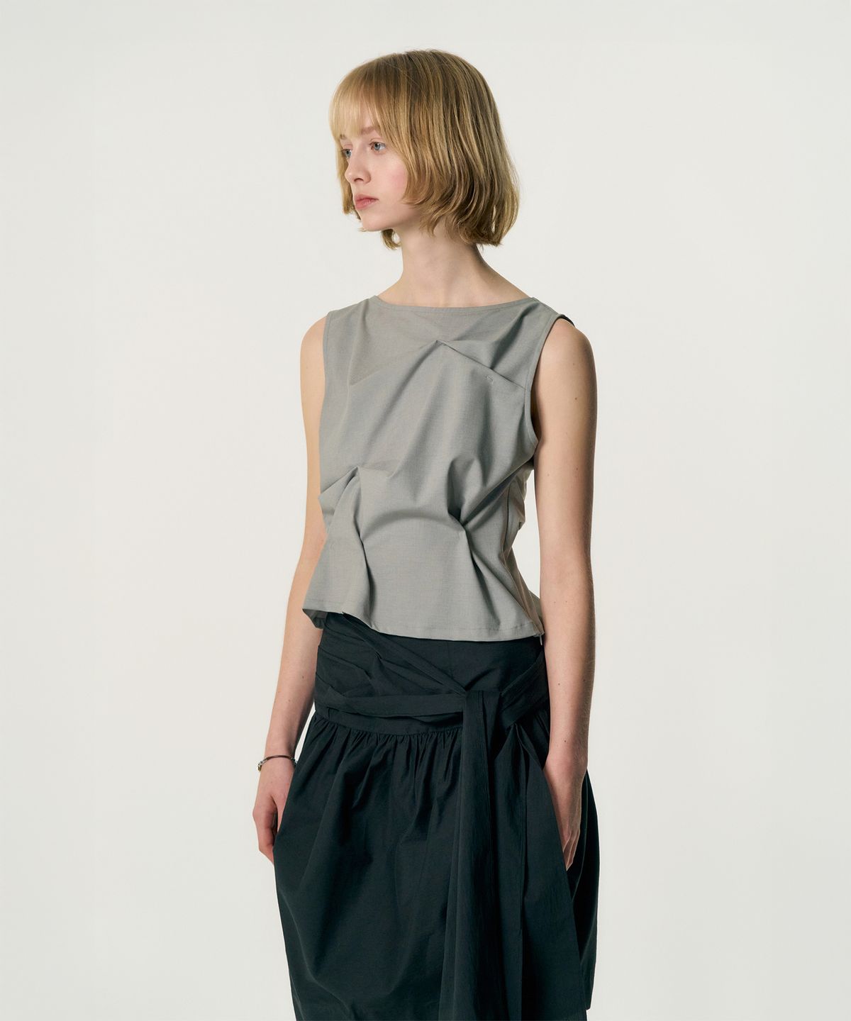 킴지수(KIMZISU) Pinched Sleeveless_LIGHT GREY
