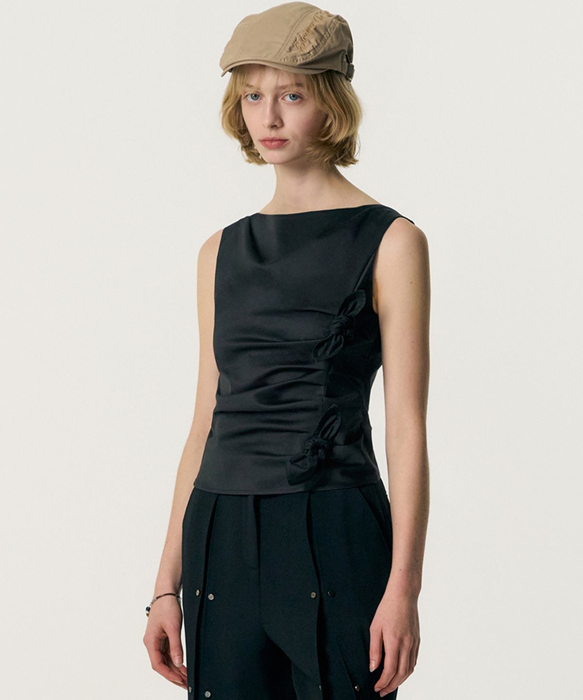 킴지수(KIMZISU) Diagonal Multi-Knot Top_BLACK