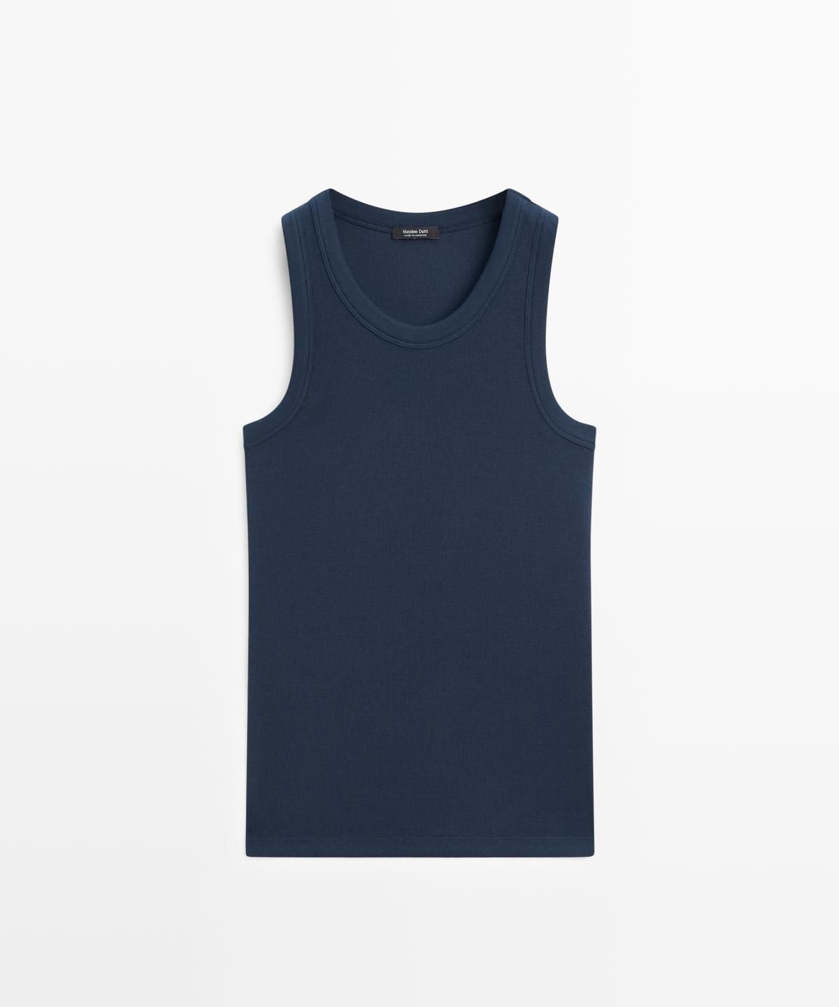 마시모두띠(MASSIMO DUTTI) 코튼 블렌드 홀터넥 티셔츠
