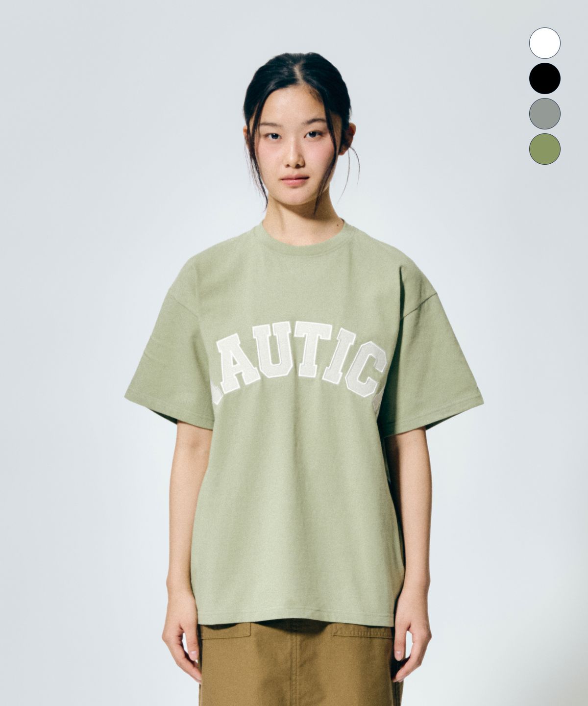 노티카(NAUTICA) 아치 로고 티셔츠(4colors) NTS4826