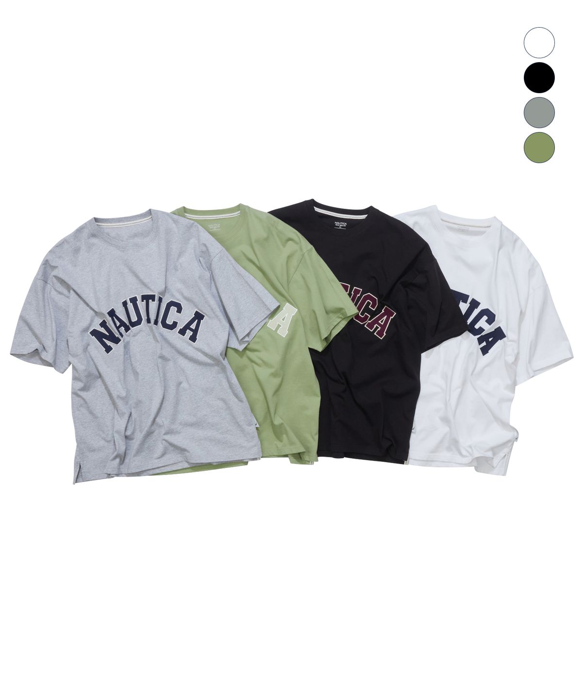 노티카(NAUTICA) 아치 로고 티셔츠(4colors) NTS4826