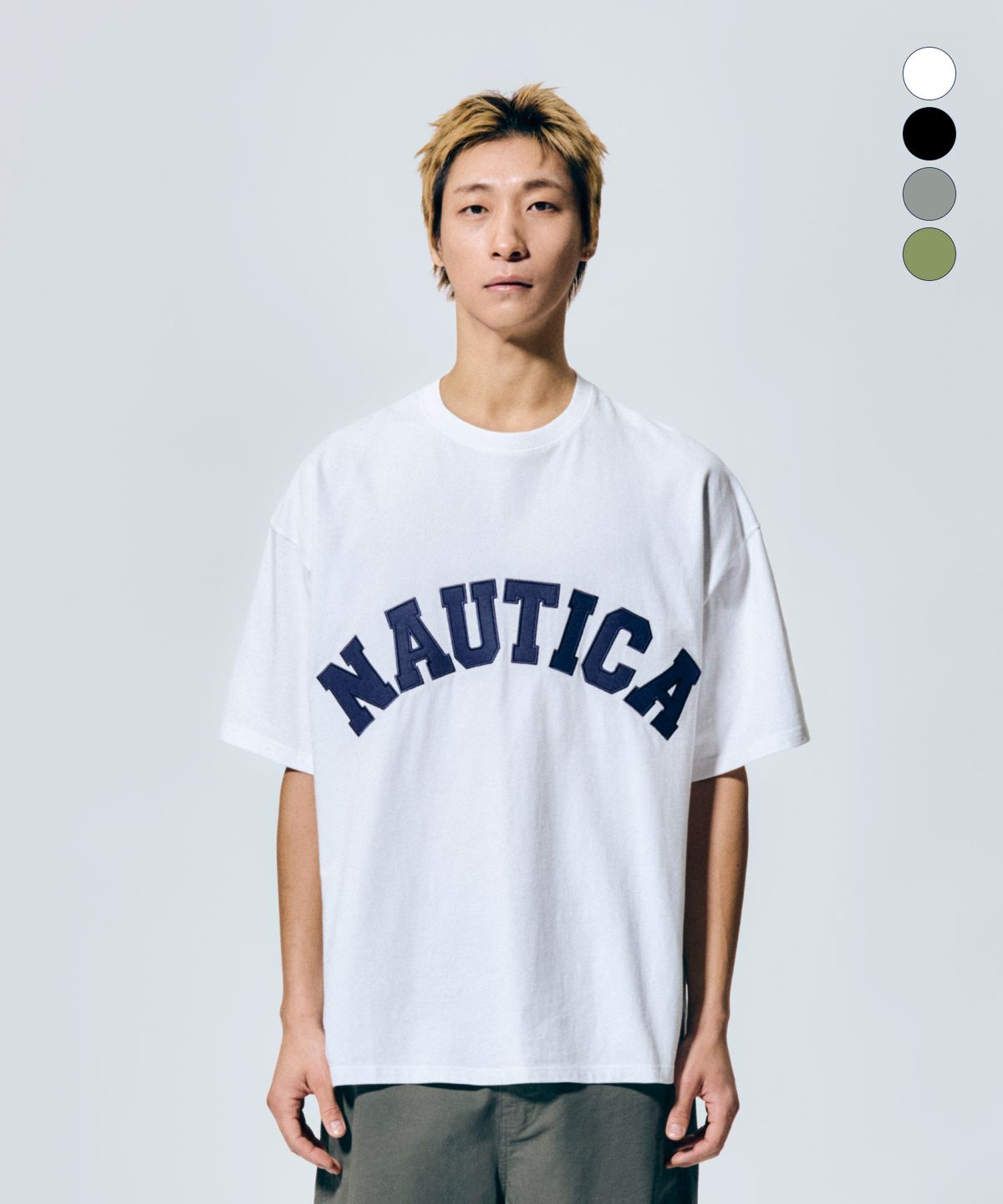 노티카(NAUTICA) 아치 로고 티셔츠(4colors) NTS4826