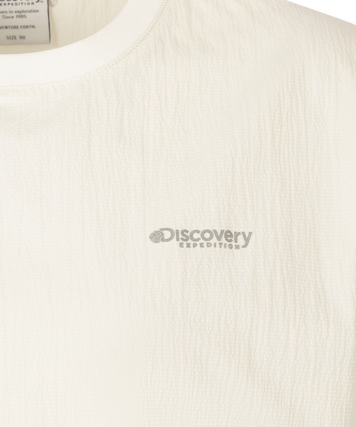 디스커버리 익스페디션(DISCOVERY EXPEDITION) 여성 시어서커 우븐 반팔티셔츠 (IVORY)