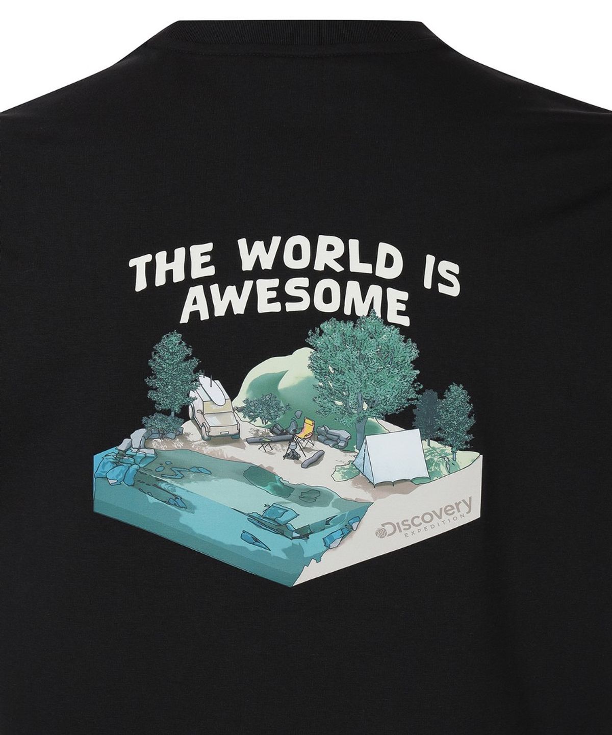 디스커버리 익스페디션(DISCOVERY EXPEDITION) 유니 프레시벤트 익스플로어 그래픽 반팔티셔츠 (BLACK)