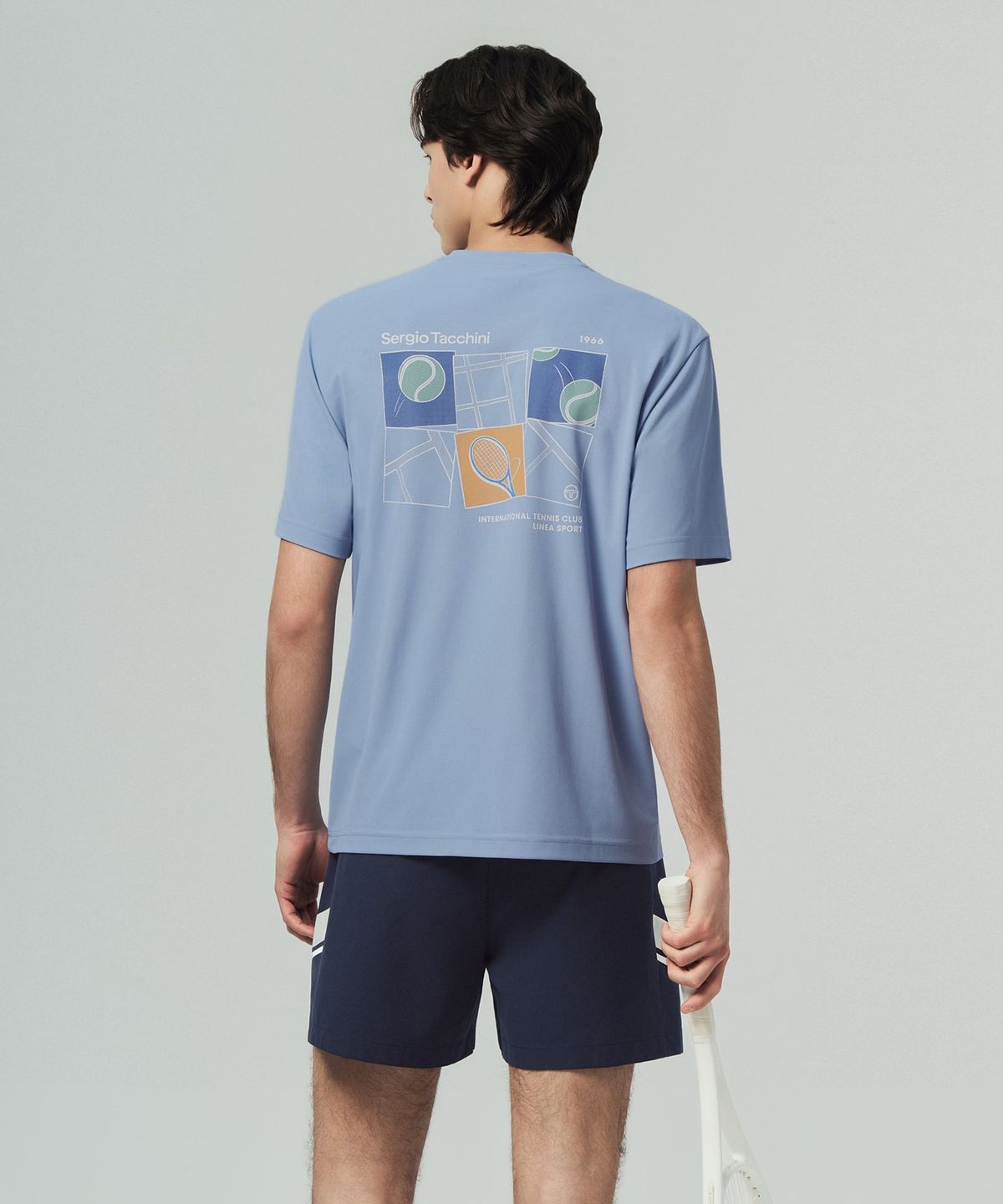 세르지오 타키니(SERGIO TACCHINI) U 레이프레쉬 그래픽 반팔 티셔츠 (L.Indigo)