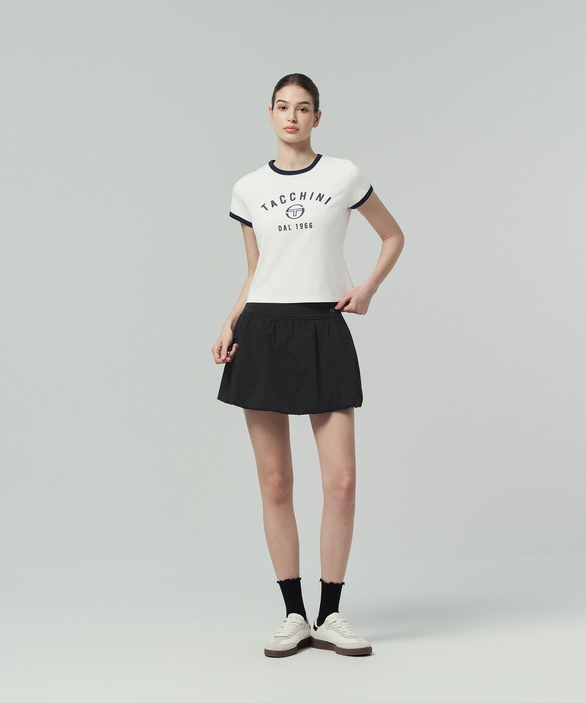 세르지오 타키니(SERGIO TACCHINI) W 라이트 스트레치 벌룬 스커트 (Black)