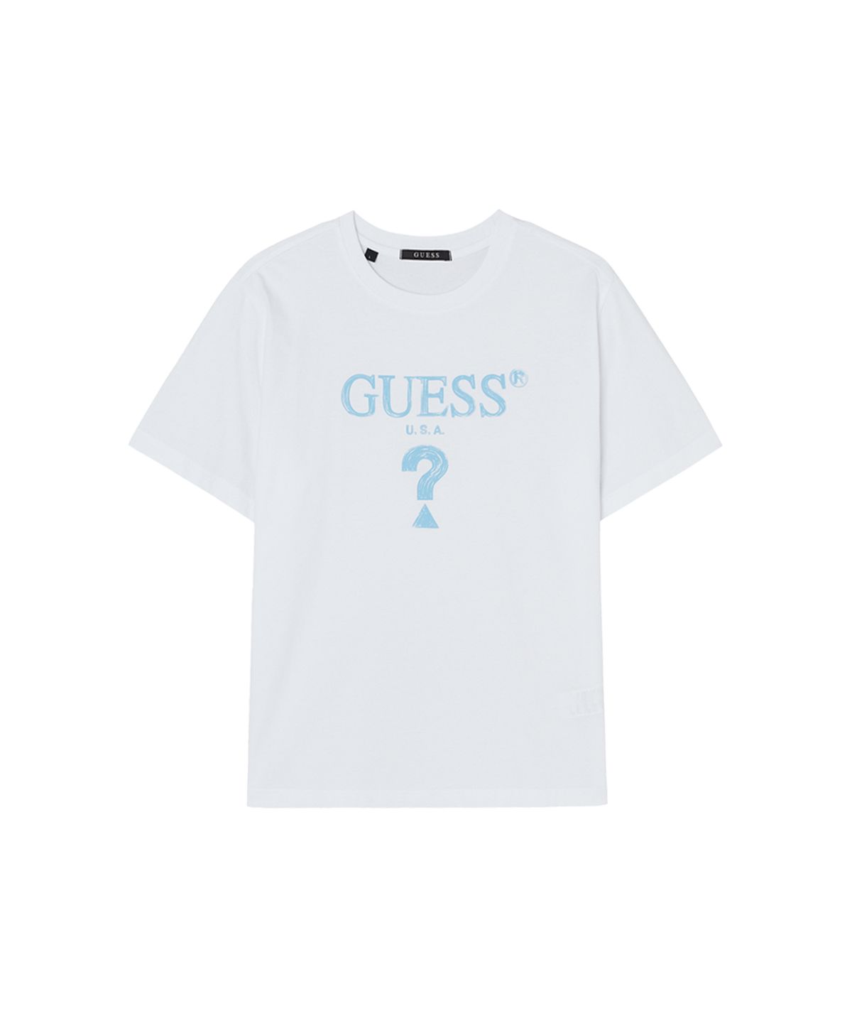 게스(GUESS) 4color 유니 무테 삼각 반팔 티셔츠 NQ2K5920