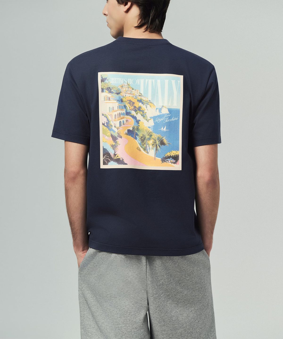 세르지오 타키니(SERGIO TACCHINI) M 쿨매치 코스타 그래픽 반팔 티셔츠 (Navy)