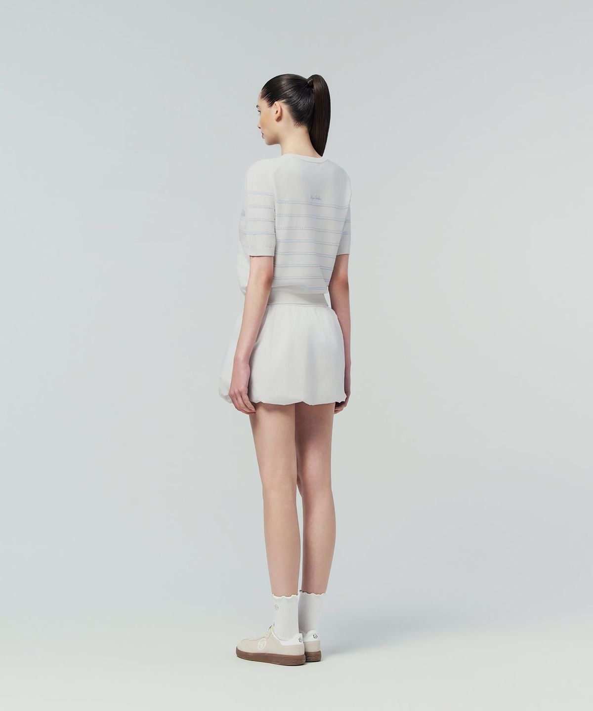 세르지오 타키니(SERGIO TACCHINI) W FRESCA KNIT 스트라이프 반팔 (White)