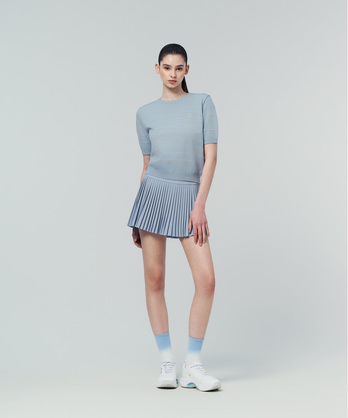 세르지오 타키니(SERGIO TACCHINI) W FRESCA KNIT 스트라이프 반팔 (L.Indigo)