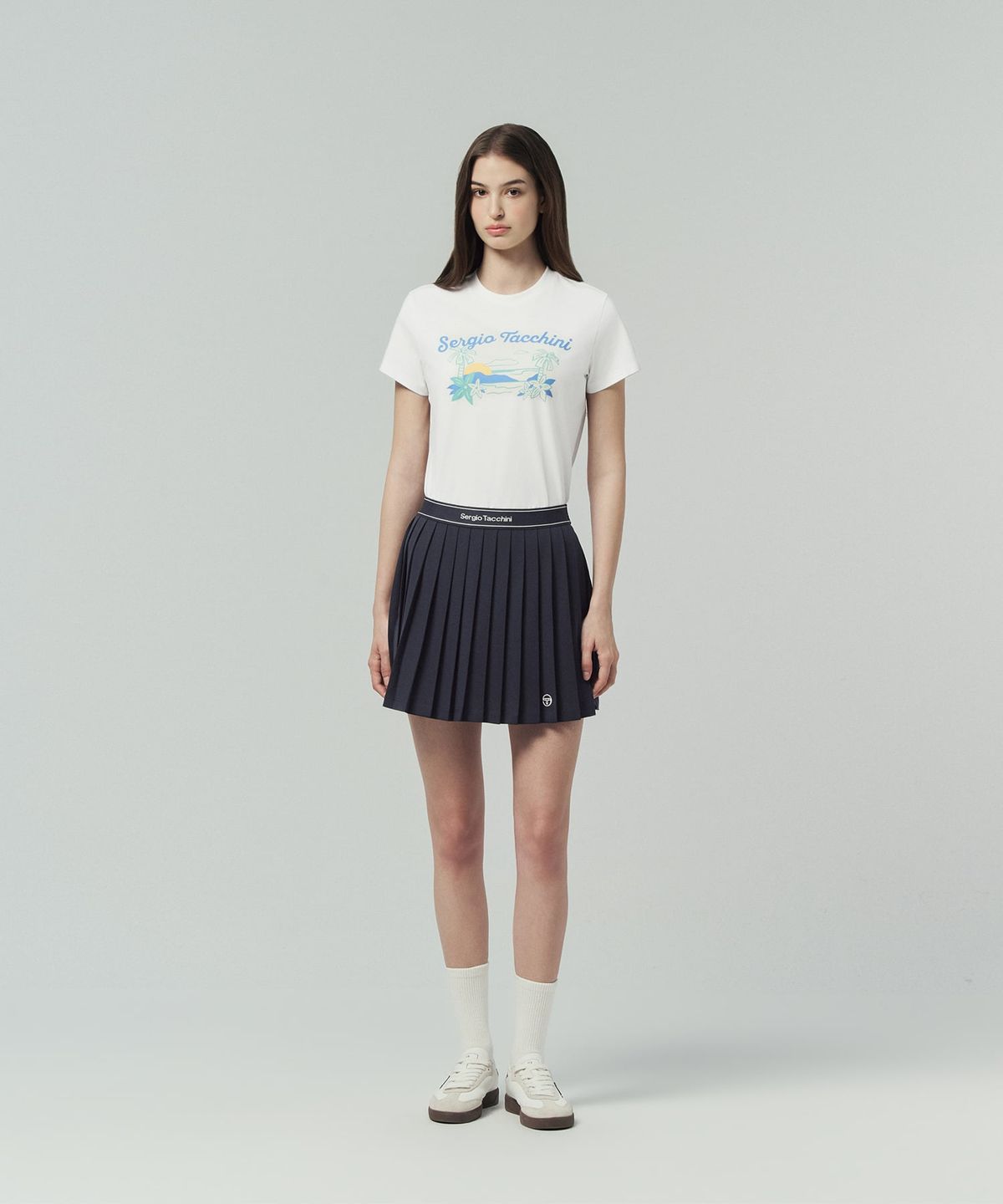 세르지오 타키니(SERGIO TACCHINI) W 쿨매치 그래픽 반팔 티셔츠 (White)